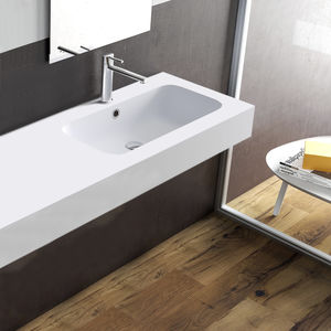 Wand-Waschbecken / rechteckig / Keramik / modern