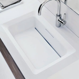 Einbauwaschbecken / rechteckig / Mineralwerkstoff / modern