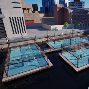schwimmender Multisportplatz
