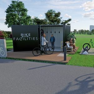 Fahrradunterstand mit Solarpaneel
