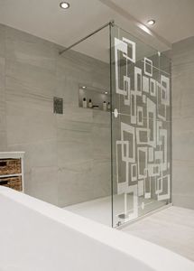 Glasscheibe mit Sandstrahlung 1