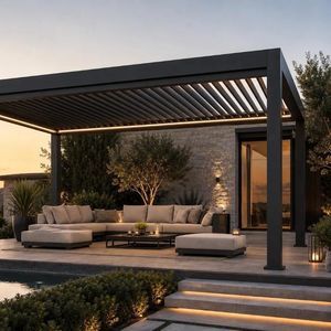Pergola mit Sonnenschutzlamellen