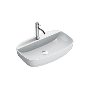 Halbeinbauwaschbecken / oval / Keramik / modern