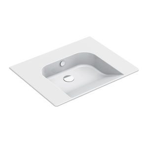 Wand-Waschbecken / rechteckig / Keramik / modern