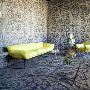 modernes Sofa / Stoff / Stahl / aus Polyesterfasern