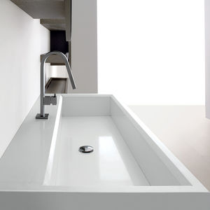 Aufsatzwaschbecken / rechteckig / Mineralwerkstoff / modern