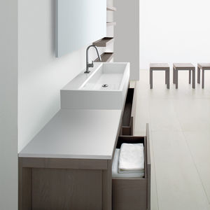 Aufsatzwaschbecken / rechteckig / Mineralwerkstoff / modern