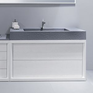 Aufsatzwaschbecken / rechteckig / Mineralwerkstoff / modern