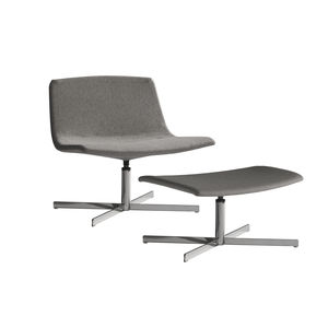 moderner Kaminsessel / Stoff / Metall / Kufen