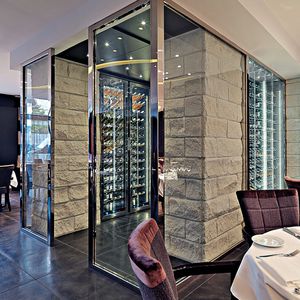 Weinkühlschrank für professionellen Gebrauch / Einbau / Edelstahl / Glas