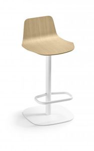 moderner Barhocker / Stoff / Stahl / aus Eiche