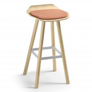Barhocker / originelles Design / Stahl / aus Eiche / Stoff