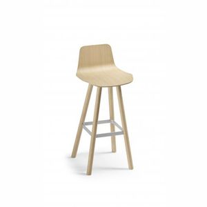 moderner Barhocker / Stoff / Stahl / aus Eiche