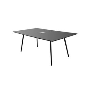 moderner Besprechungstisch / aus MDF / Aluminium / rechteckig