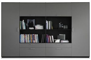 hohe Bibliothek / modern / für Wartezimmer / Holz