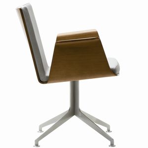 moderner Besucherstuhl / drehbar / mit Armlehnen / Polster