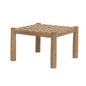 moderner Couchtisch / aus Teakholz / mit Fußgestell aus Teakholz / rechteckig