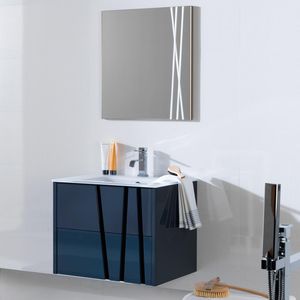 hängender Waschtisch-Unterschrank / Holz / modern / lackiert