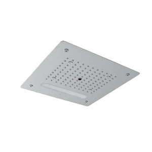 Duschkopf für Deckeneinbau / quadratisch / Chromotherapie / Regenstrahl