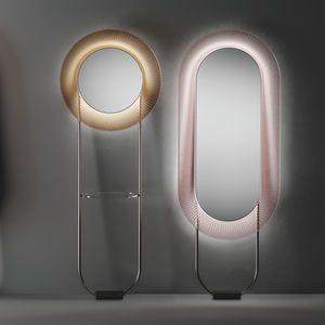 Standspiegel / LED beleuchtet / modern / rund