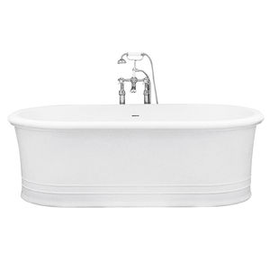 freistehende Badewanne / oval / Quarz