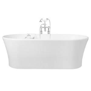 freistehende Badewanne / oval / Quarz