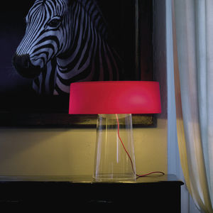 Tischlampe / modern / gestrichenes Metall / geblasenes Glas
