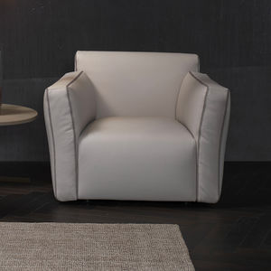 Moderner Sessel - BOHÈME - cierre - Leder / drehbar / schwarz