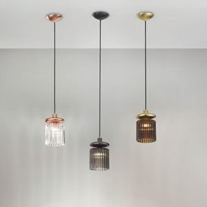 Hängelampe / modern / Metall / geblasenes Glas