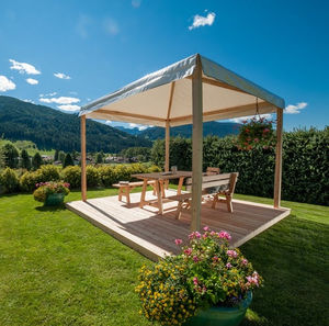 Pavillon aus Lärche / Stoffdach