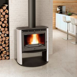 Holz-Kaminofen / Stahl / modern / Backöfen