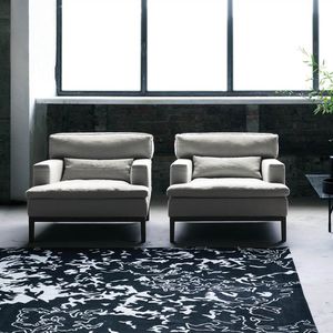 moderner Teppich / Motiv / Wolle / Seide