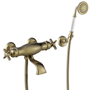 Mischbatterie für Duschen / für Badewanne / wandmontiert / verchromtes Metall