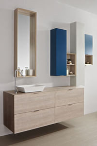 Hängender Waschtisch-Unterschrank - OAK TEMPO DARK - Dica - Laminat