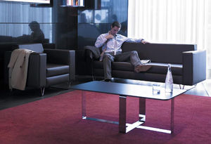 modernes Sofa / Leder / für öffentliche Einrichtungen / 2 Plätze