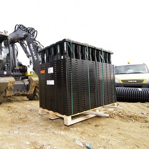 erdverlegter Boxsystem zur Regenwasserversickerung