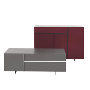 hohes Sideboard / modern / lackiertes Holz / aus Eiche