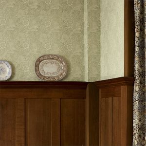 klassische Tapete / Blumenmuster / Stoffoptik / grau