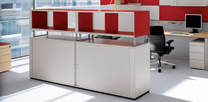 niedriger Aktenschrank / hoch / Laminat / Glas