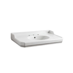Konsole Waschbecken / rechteckig / Keramik / modern