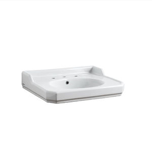 Wand-Waschbecken / rechteckig / Keramik / modern