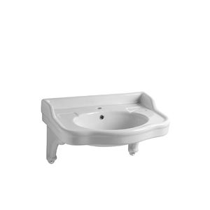 Wand-Waschbecken / rechteckig / Keramik / modern