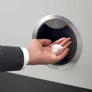 Objektmöbel-Seifenspender / Einbau / aus Chrom / Edelstahl
