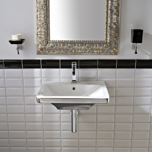 Wand-Waschbecken / rechteckig / Keramik / modern