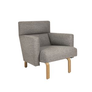 Sessel / skandinavisches Design / Stoff / schrägstellbar / grau