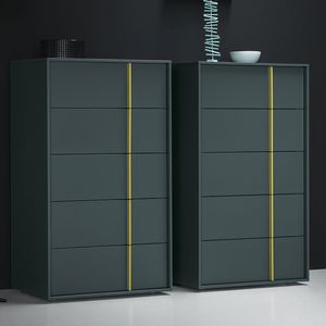 moderner Chiffonnier / lackiertes Holz / aus Esche / grün