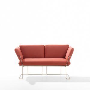 modernes Sofa / Außenbereich / Stoff / Leder