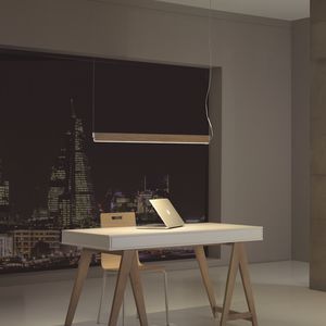 Hängelampe / minimalistisch / Aluminium / Holz