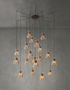 Hängelampe / modern / Aluminium / Holz