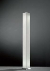 moderne Leuchtsäule / gebürsteter Edelstahl / Plexiglas® / für Leuchtstofflampe